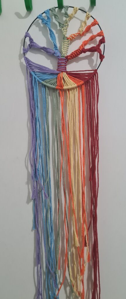Rainbow Macrame Tree Of Life Dream Catcher